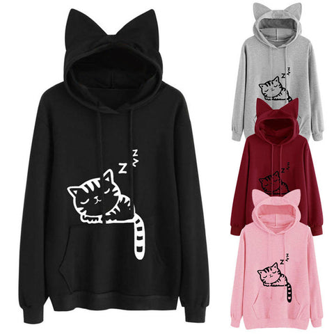 Long Sleeve Sweatshirt Hoodies Women Casual Crop Top