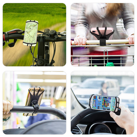 Mobile Phone Holder 360 Rotating Silicone Bicycle Scooter Mobile Phone Navigation Bracket