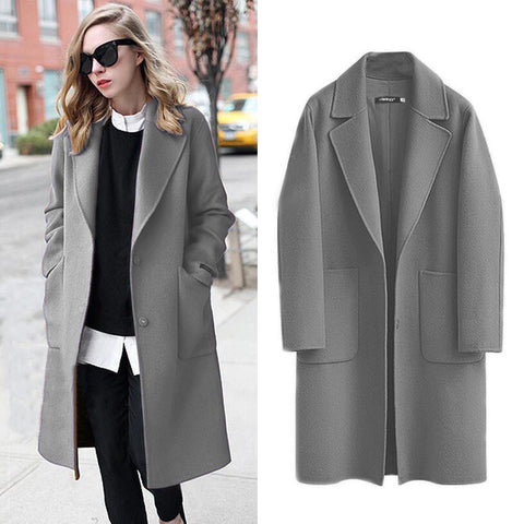 Autumn And Winter Reversible Woolen Coat Women