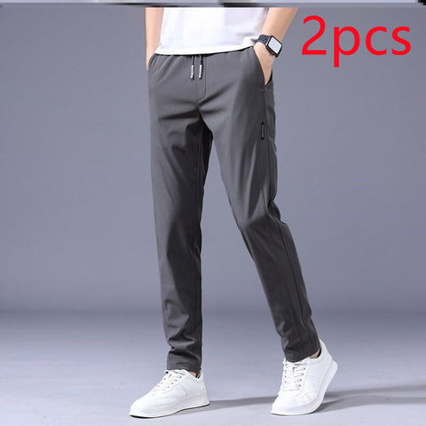 Drawstring Trousers Thin Casual Pants Korean Version Loose Straight Sweatpants Mens Clothing