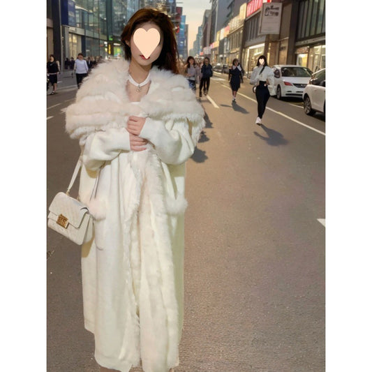 Idle Style Large Lapel Sweater Coat Long Elegant Knitted Cardigan