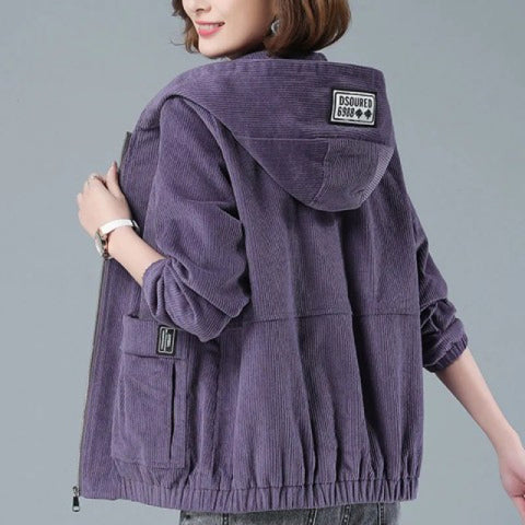 Fleece-lined Thick Spring And Autumn Clothing Loose Crop Top